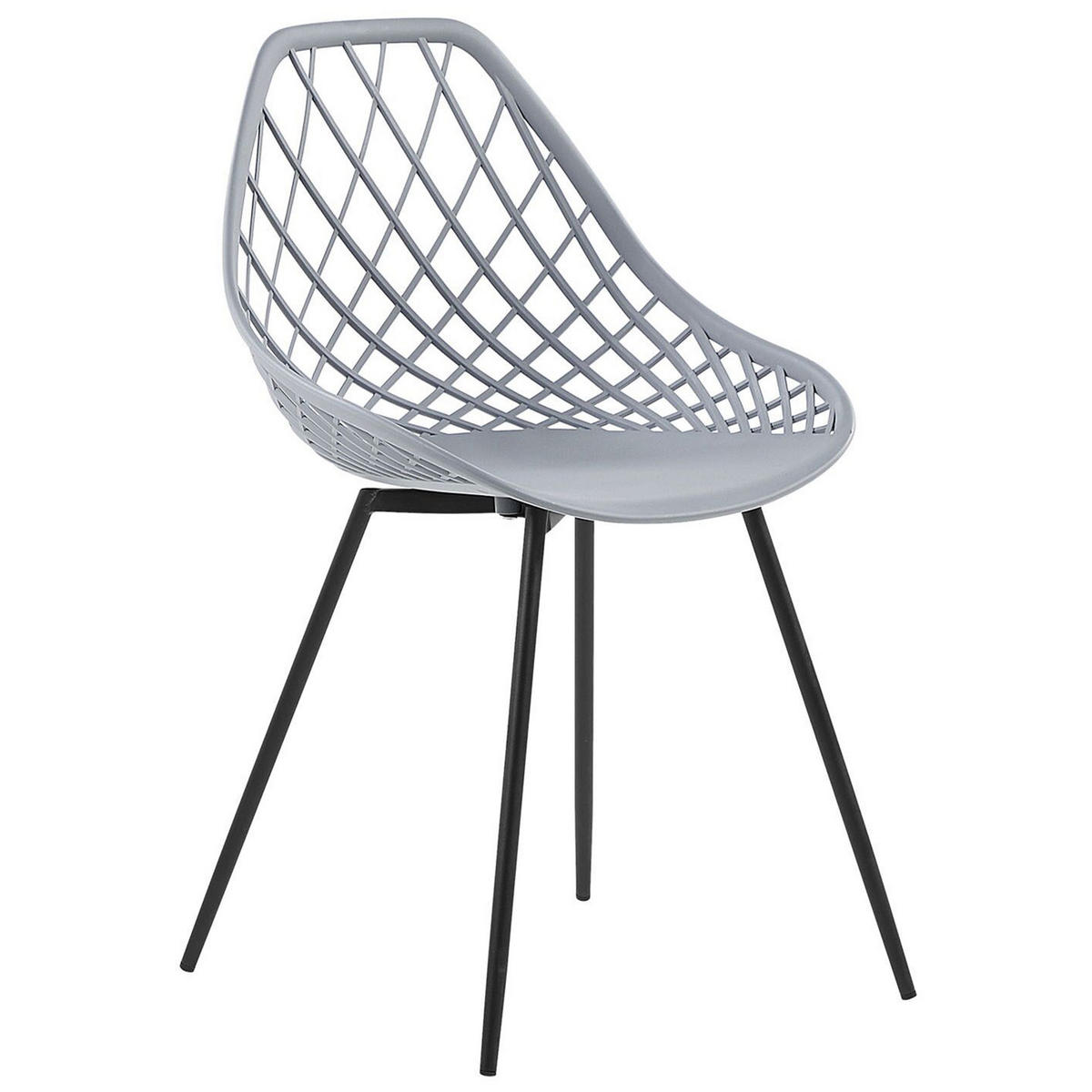 ESSZIMMERSTUHL 2er-Set Kunststoff Grau Canton - Grau, Kunststoff/Metall (46/86/52cm) - Beliani