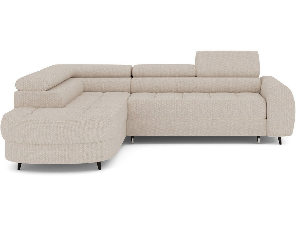 ECKSOFA Vesteria mit Schlaffunktion und Bettkasten – Modernes Design, verstellbare Kopfstützen und hoher Sitzkomfort - Beige, Kunststoff (279/72cm) - Wohnideebilder
