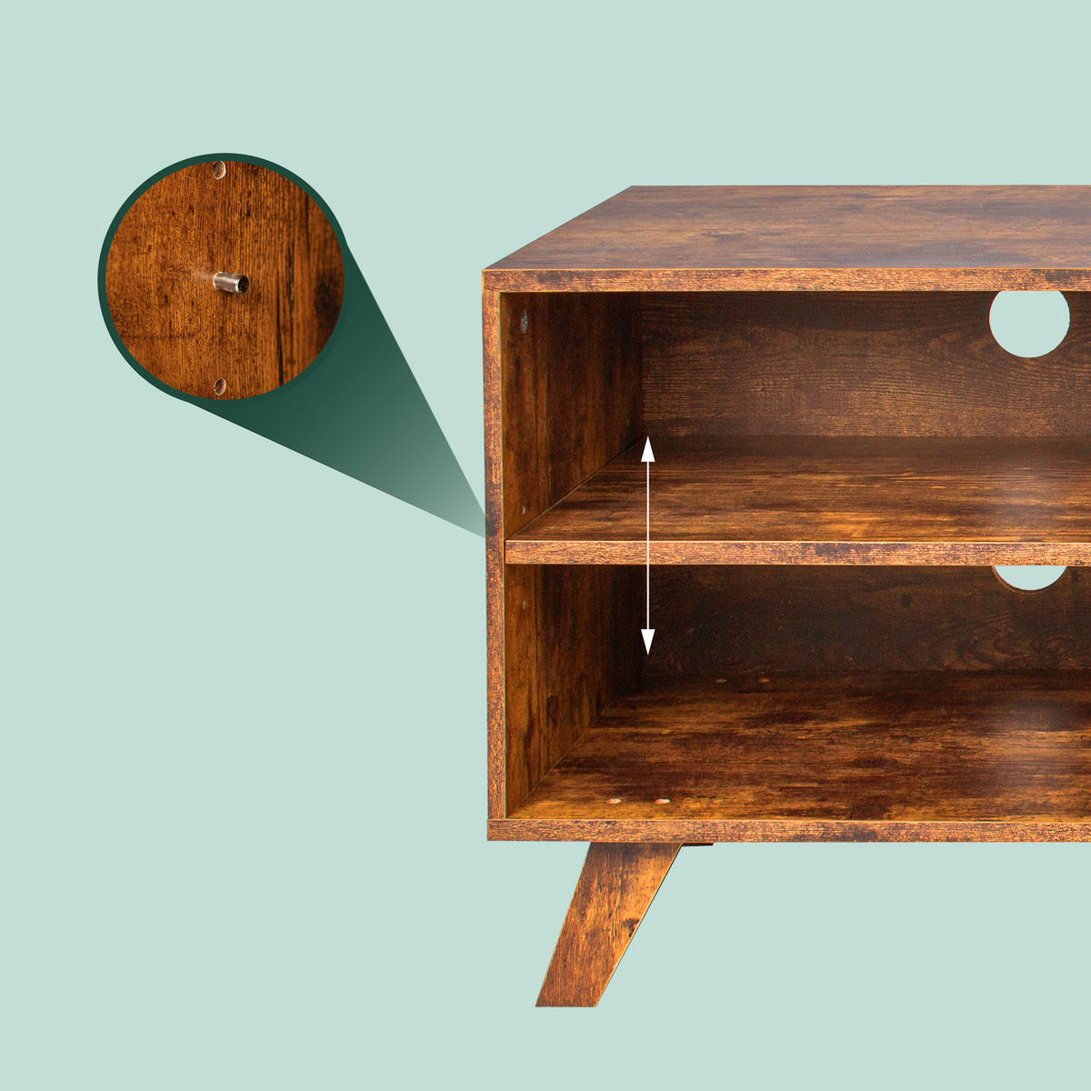 TV-LOWBOARD - Braun, Holzwerkstoff (140/50/40cm) - Relaxdays