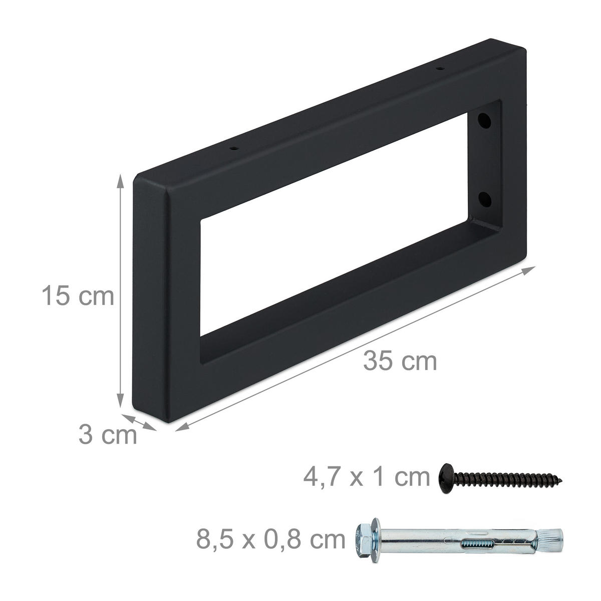 2XWANDKONSOLE - Schwarz, Metall (35/3/15cm) - Relaxdays
