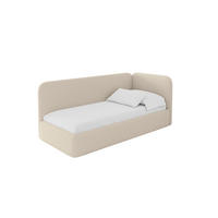 EINZELLBETT Jugendbett mit Bettkasten und Matratze H3/H4, Links - ELSY 100x200 Dunkelbeige - Cappuccino, Holzwerkstoff/Textil (100/200cm) - ALTDECOR