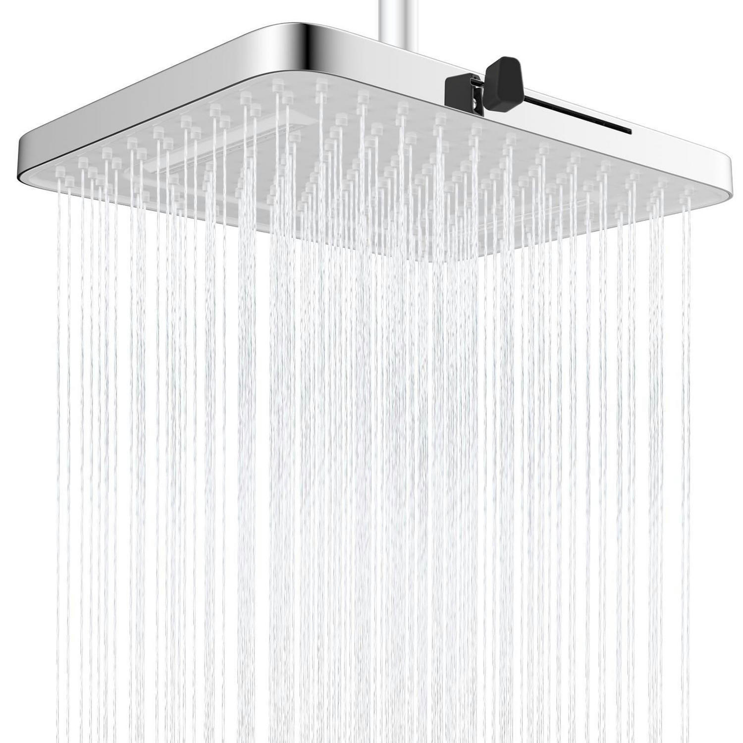 EINBAUDUSCHKOPF 13 Zoll Regenfall mit 5 Funktionen Weiß - Weiß, Metall (25/12.7/33cm)