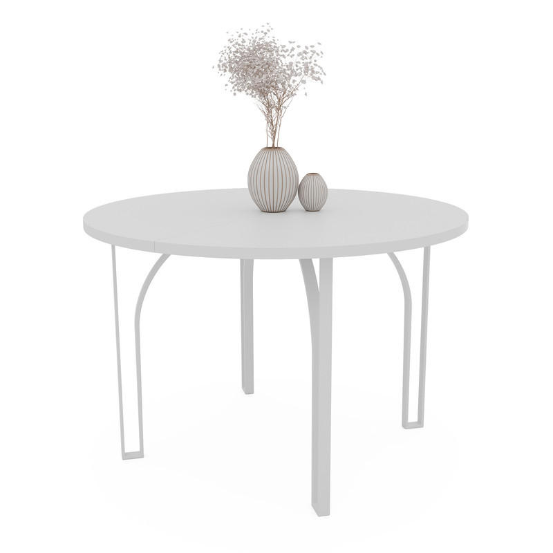 AUSZIEHTISCH ASTRO 100/76 cm, Weiß - Weiß, Holzwerkstoff/Metall (100/100/76cm) - Idohome