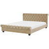 POLSTERBETT 180/200cm Beige Avallon - Beige, Textil (180/200cm) - Beliani