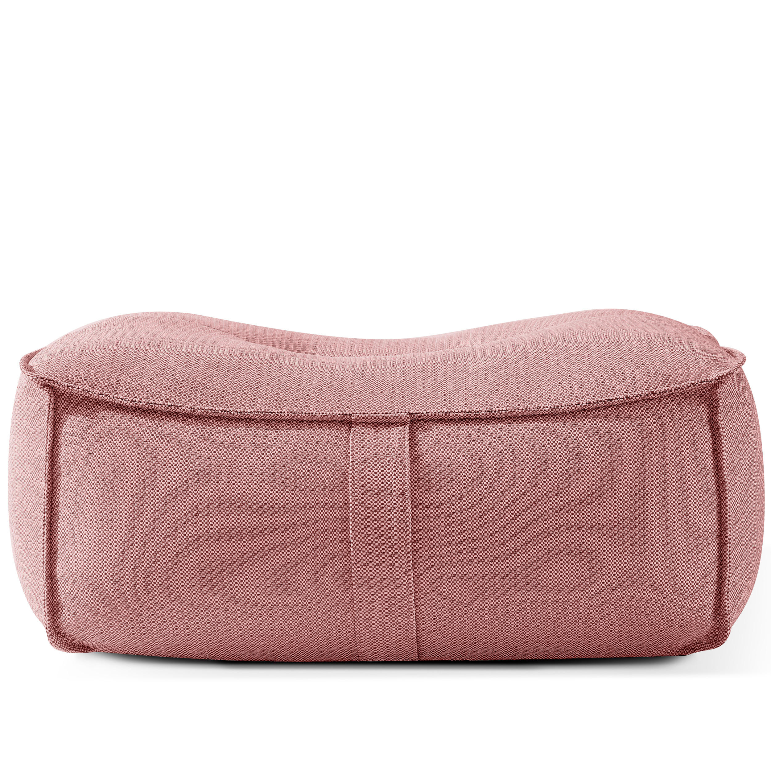 GARTENLOUNGE-HOCKER LOVIA Outdoof Pouf, Rot/Weiß - Rot, Textil (90/41/75cm) - KONSIMO®