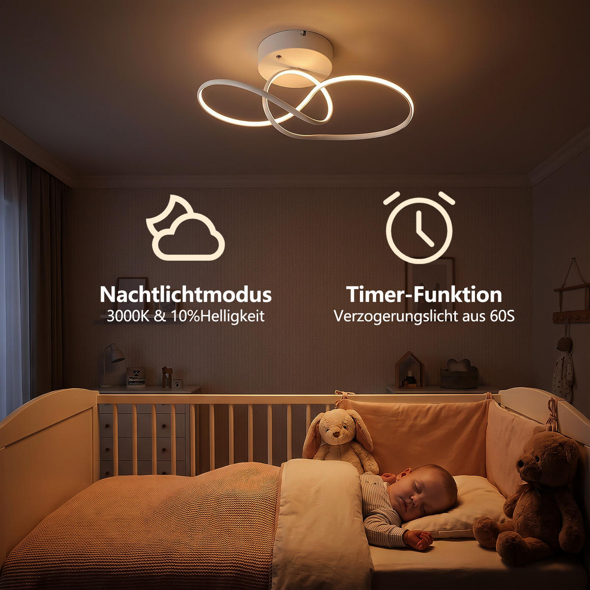 LED DECKENLEUCHTE Oryvith 41/19.5/16.5 cm - Weiß, Kunststoff/Metall (41/19.5/16.5cm) - ZMH
