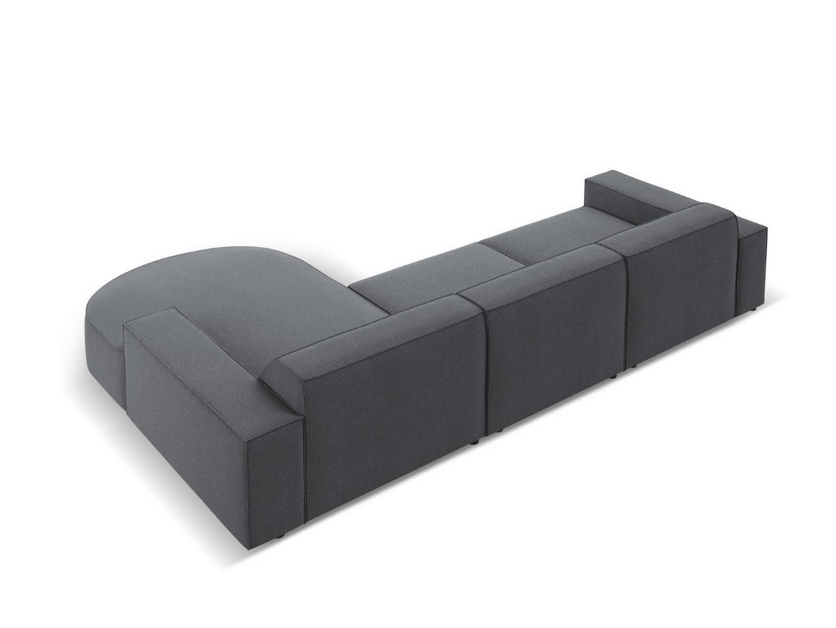 ECKSOFA rechts Jodie aus strukturiertem Stoff dunkelgrau 4 Sitzplätze - Dunkelgrau, Textil (166/284cm) - Micadoni