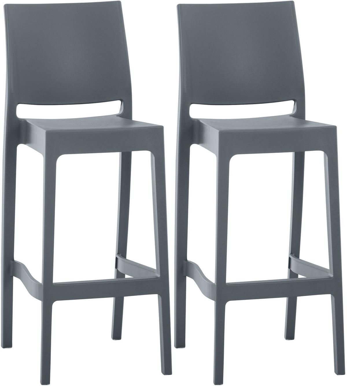BARHOCKER 2er Set Kunststoff dunkelgrau - Dunkelgrau/Grau, Kunststoff (45/105/51cm) - CLP