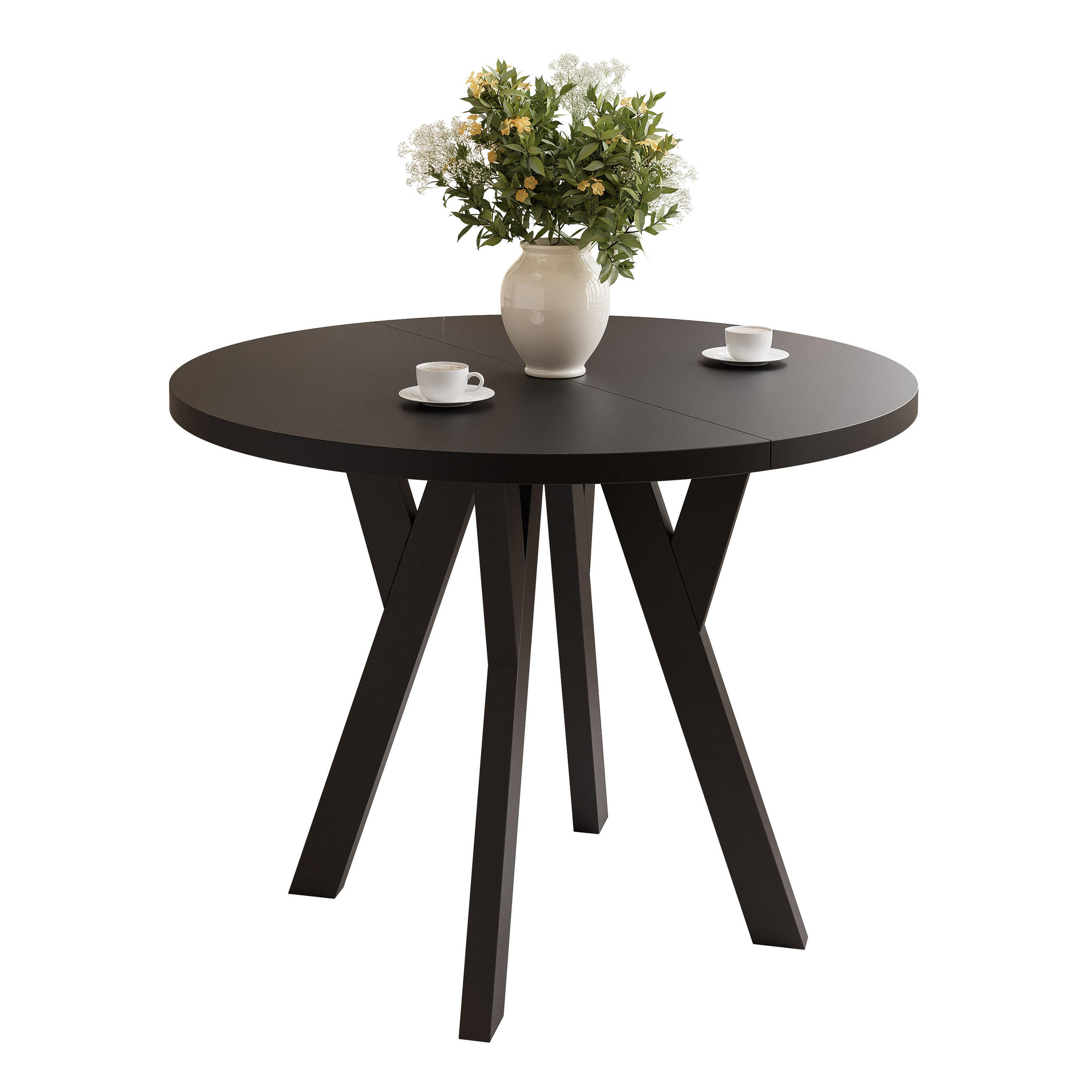 AUSZIEHTISCH YARA 100-180/76,5 cm Schwarz - Schwarz, Holzwerkstoff (100/100/76.5cm) - Idohome