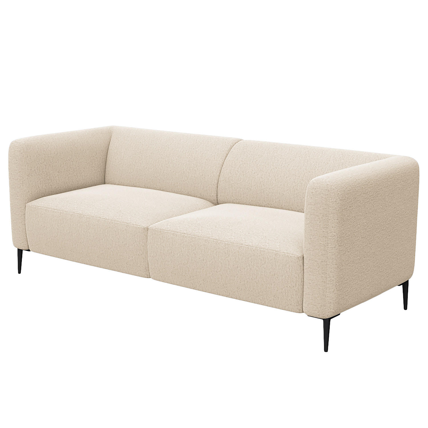 3-SITZER SOFA - Beige/Schwarz, Textil/Metall (205/74/88cm) - home24