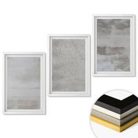 WANDBILDER 3er-Set - 40x60 cm Weißer Rahmen - Moderne minimalistische Texturen - Weiß, Kunststoff (40/60cm) - ArtPrintCave