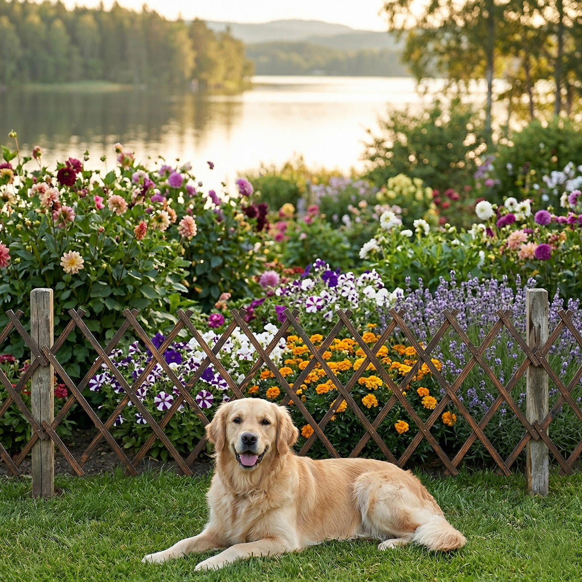 3XMŘÍŽ - hnědá, dřevo (45/270/1.5cm) - Relaxdays