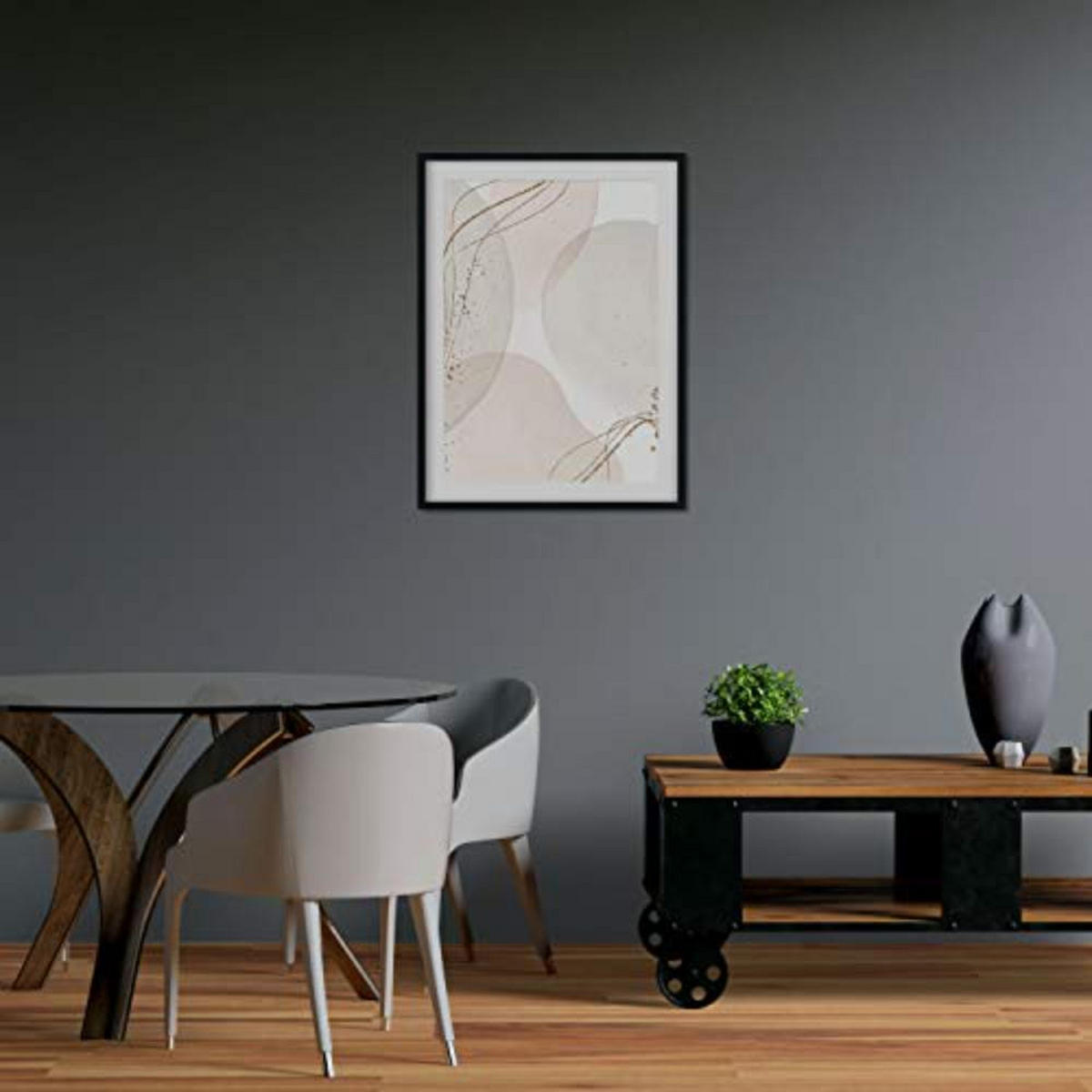 POSTER Set mit 4 Blätter und abstrakten Formen mit braunen Tönen A3 Rahmenlos - Klar, Papier (29.7/3cm) - Nacnic