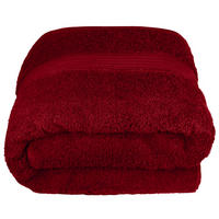 BADETUCH Linz Rubinrot 100x200 cm - Bordeaux, Textil (100/200cm) - Lashuma