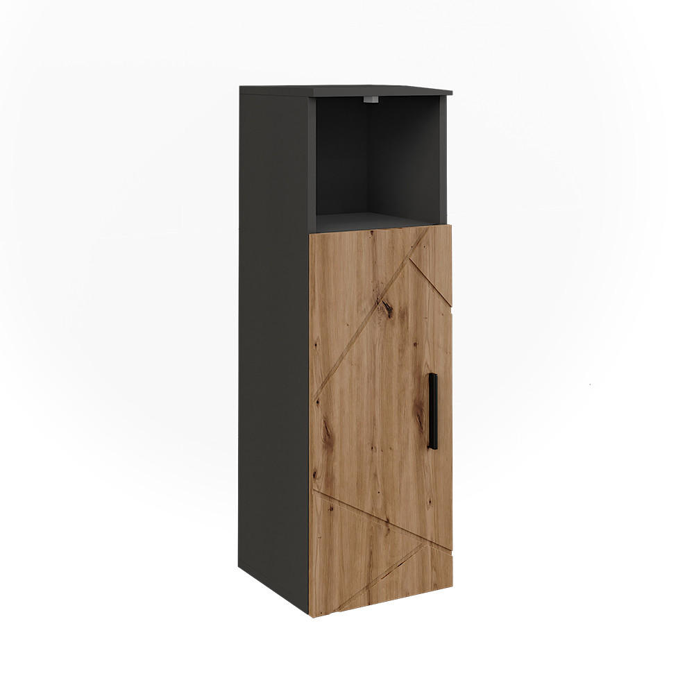 MIDISK&Aring;P Irma, antracit/Goldkraft ek, 30x93 cm med 1 d&ouml;rr Antracit, Ekf&auml;rgad 93/30/30 cm
