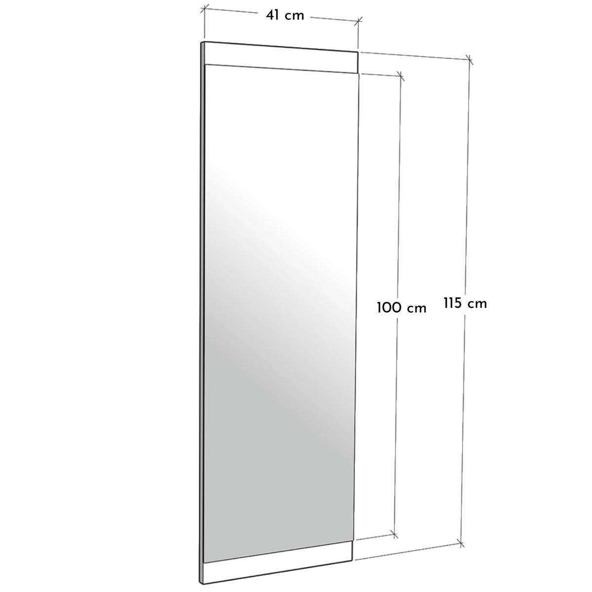 WANDSPIEGEL mit Holzsockel, 40x115cm - Braun, Holz (120/40cm) - Gozos