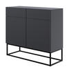 KOMMODE Veldio Schwarz mit schwarzen Beinen 100 cm - Schwarz, Holzwerkstoff/Metall (100/90/38cm) - Selsey