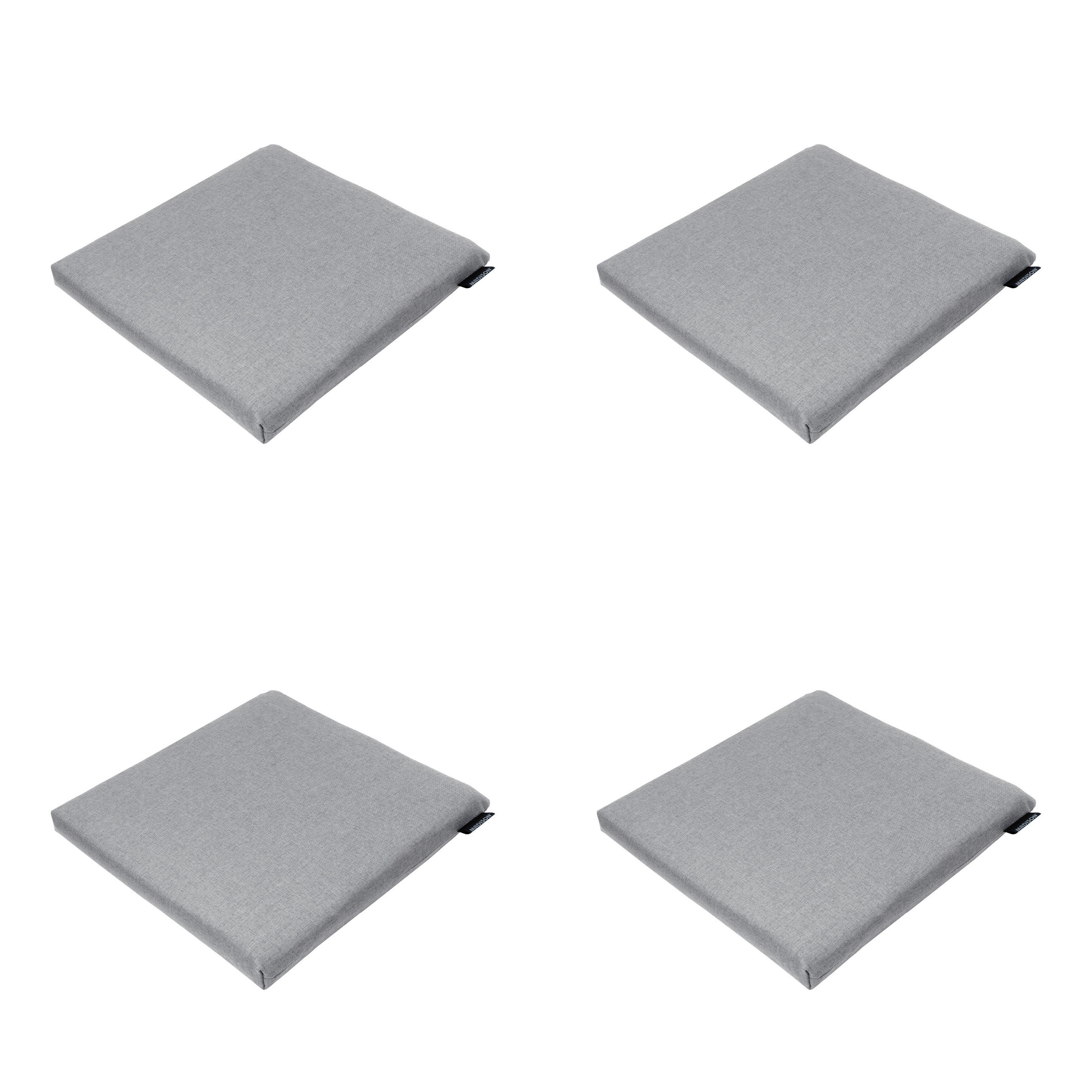 SITZKISSEN Best deal - Grau - 40/40/4,5 cm - 4er-Set - Grau, Textil (40/4/40cm) - Madison