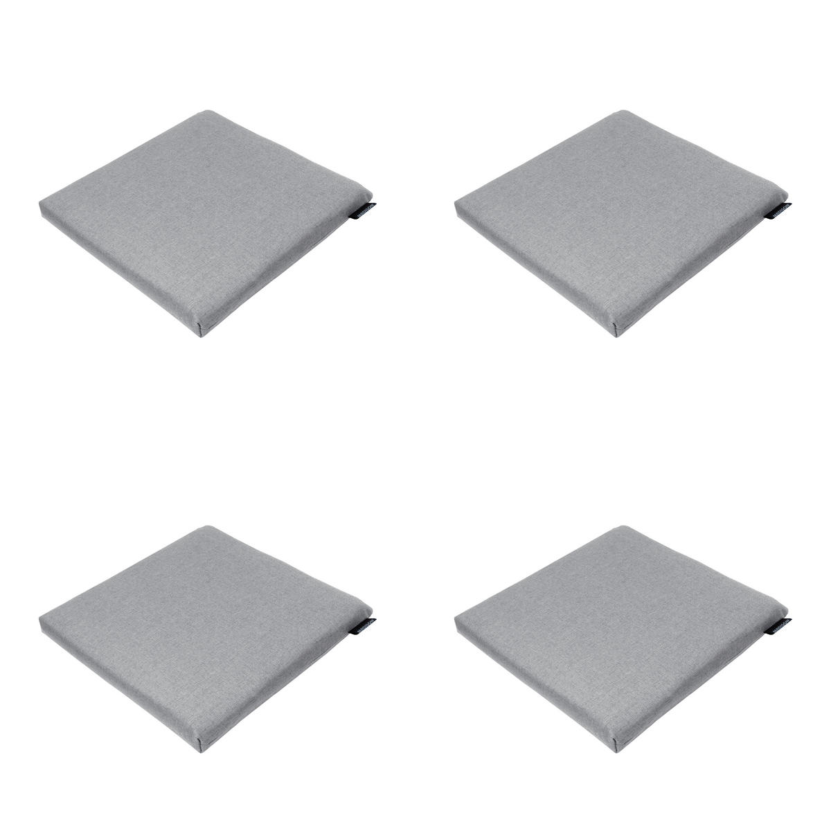 SITZKISSEN Best deal - Grau - 40/40/4,5 cm - 4er-Set - Grau, Textil (40/4/40cm) - Madison