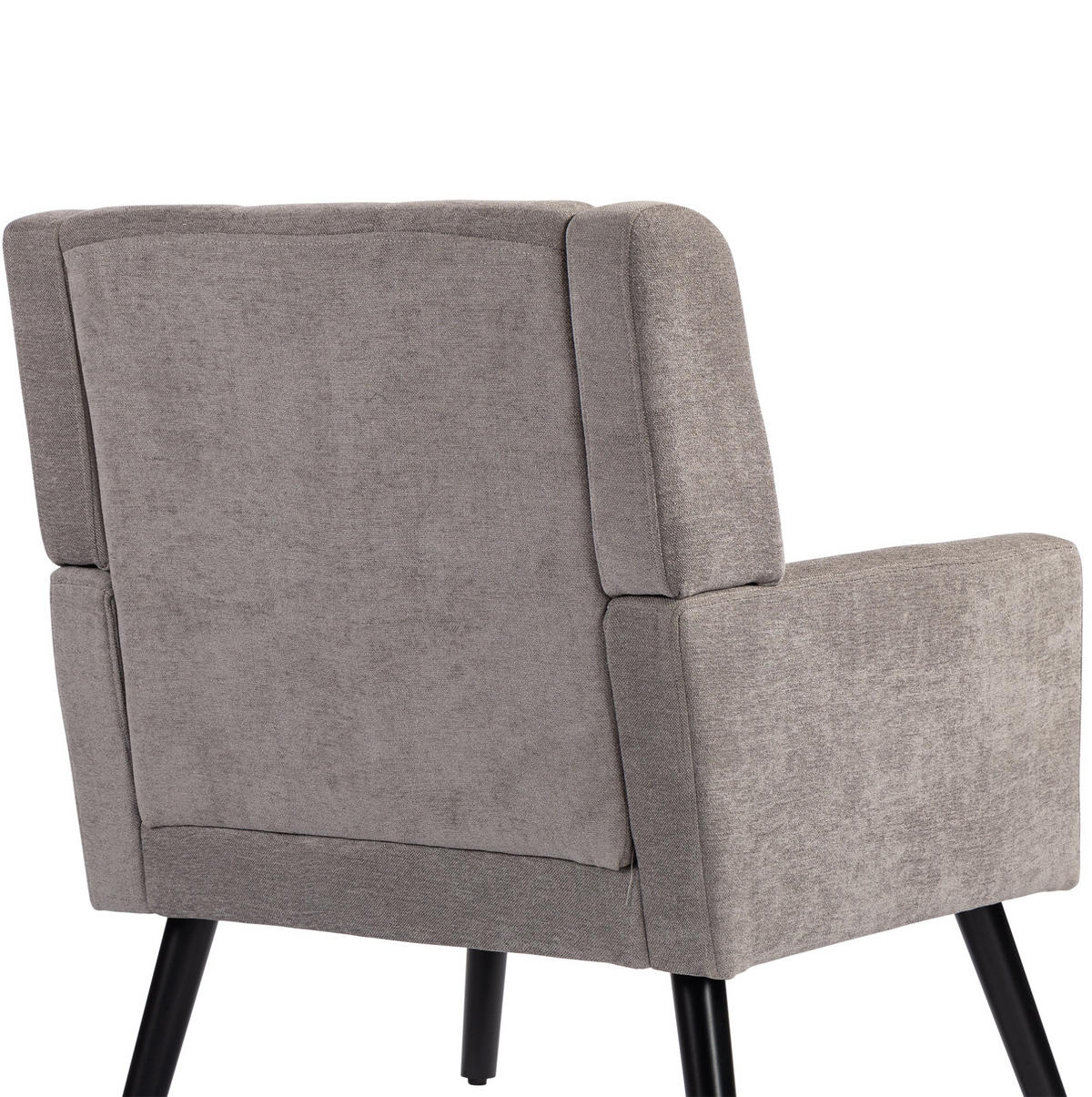 SESSEL 76/68/88 cm hellgrau aus Leinen und Massivholz mit Tufting und ergonomischer Polsterung - Hellgrau, Textil (76/88/68cm) - OKWISH