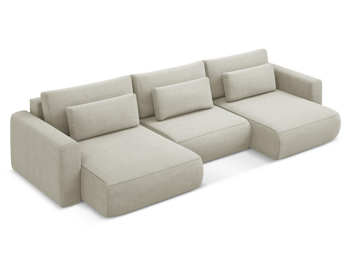 POUF Chenille Stoff Schwarz - Anthrazit/Schwarz, Kunststoff/Textil (102/40/62cm) - Makamii