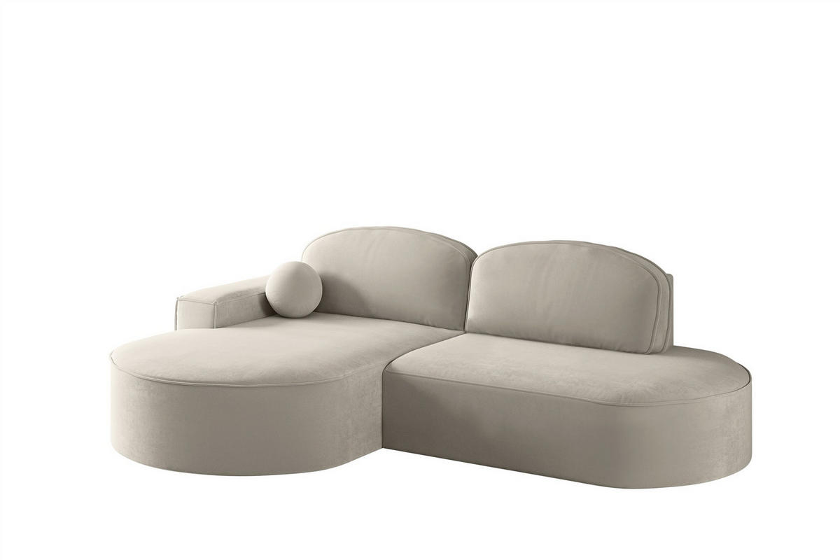 ECKSOFA Girona Mit Schlaffunktion - Beige, Holzwerkstoff/Textil (278/179cm) - Fun Möbel