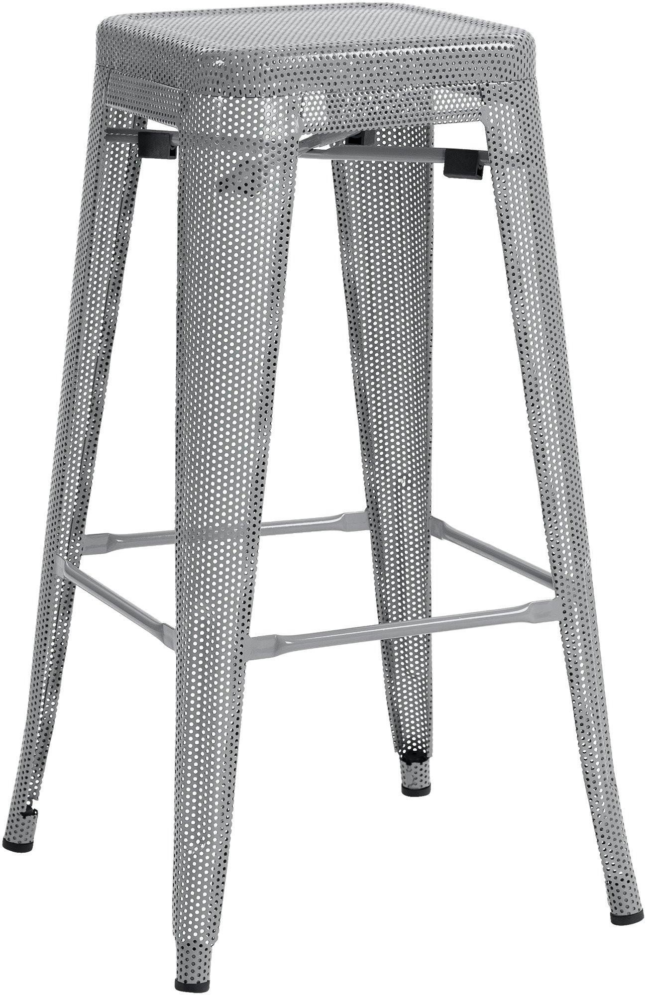BARHOCKER SEOUL Silber Metall - Silberfarben, Metall (43/77/43cm) - DELUKE