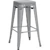 BARHOCKER Metall silber - Silberfarben, Metall (43/77/43cm) - CLP