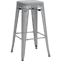 BARHOCKER Metall silber - Silberfarben, Metall (43/77/43cm) - CLP
