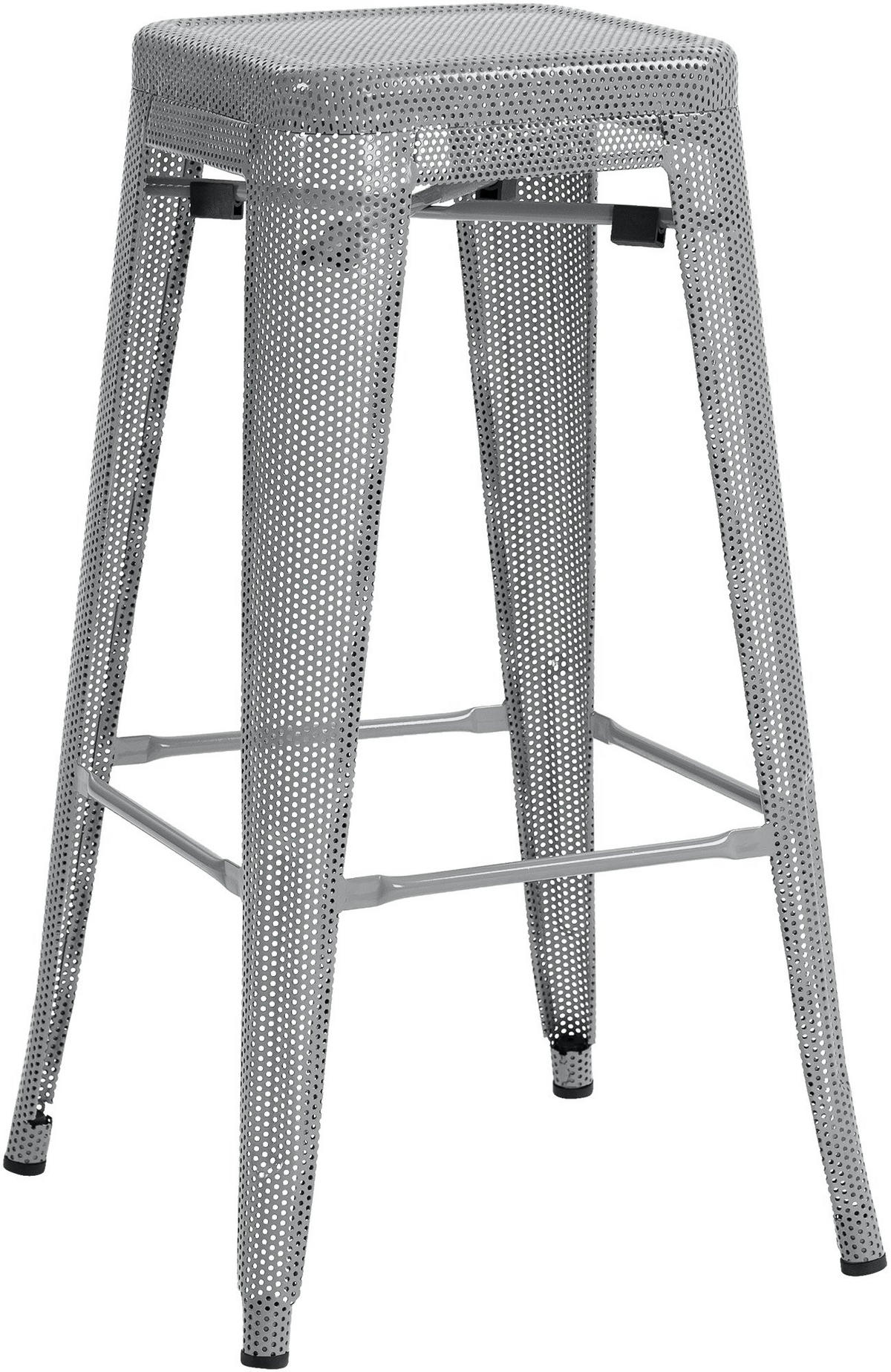 BARHOCKER Metall silber - Silberfarben, Metall (43/77/43cm) - CLP