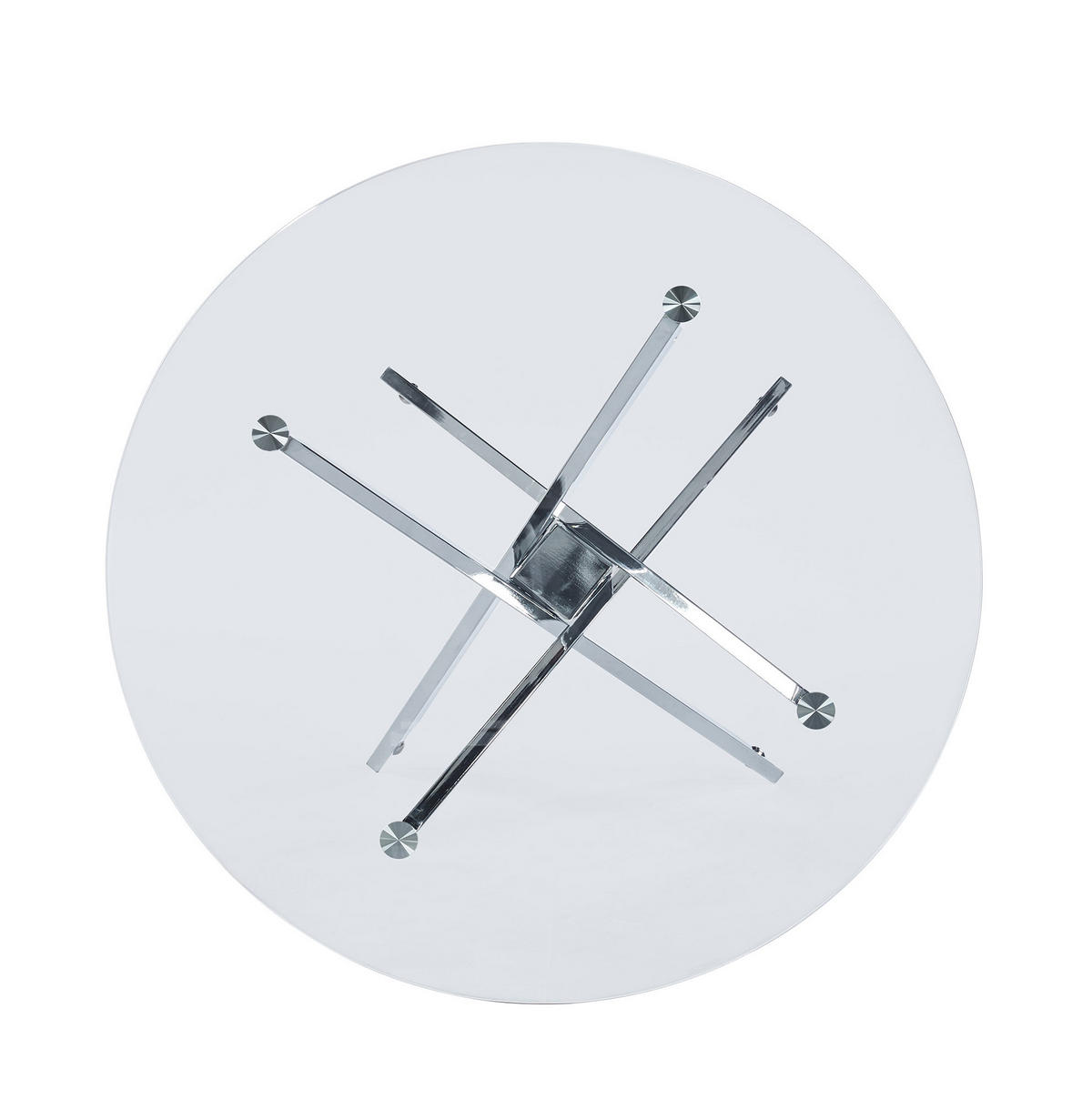 ESSTISCH 80/75/80 cm Silber aus Glas und Metall - Silberfarben, Metall (80/80/75cm) - OKMYHOME