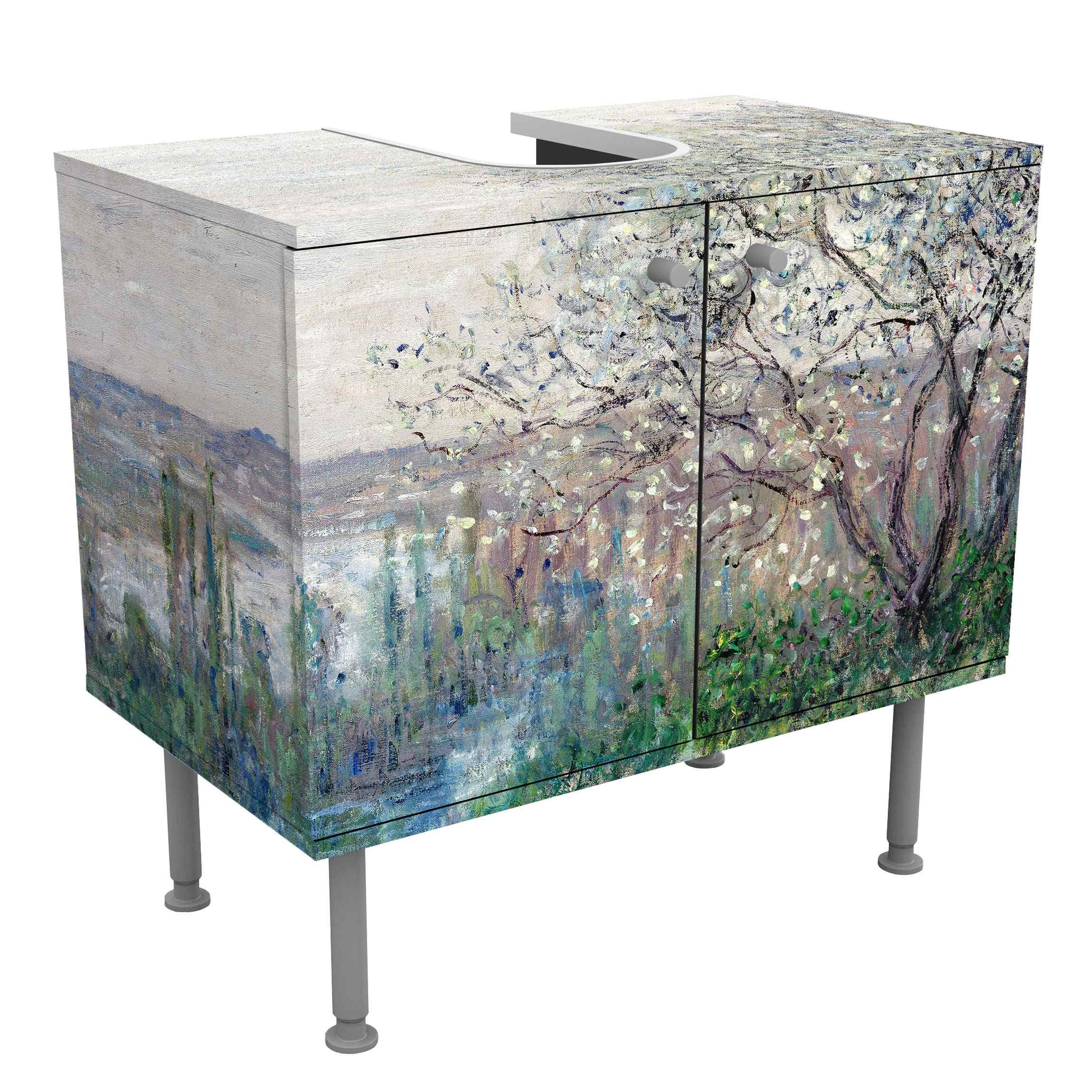 WASCHBECKENUNTERSCHRANK Claude Monet - Frühlingsstimmung 60/55/35 cm - Beige, Holzwerkstoff (60/55/35cm) - Bilderwelten