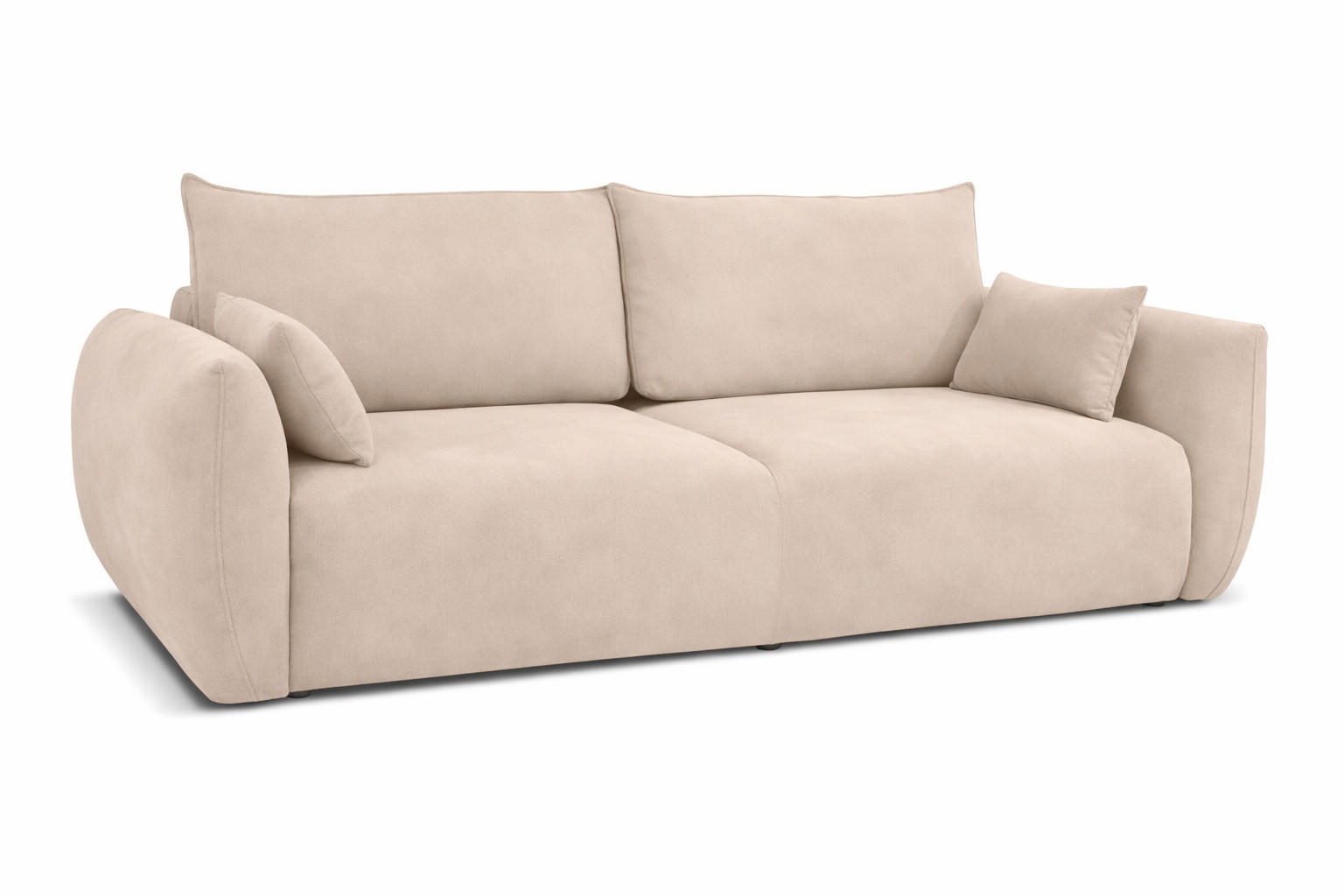 SOFA Mit Schlaffunktion Und Bettkasten, Veloursstoff Salvador, Beige, Zephira - Beige, Holz (238/87/102cm) - Kaiser Möbel