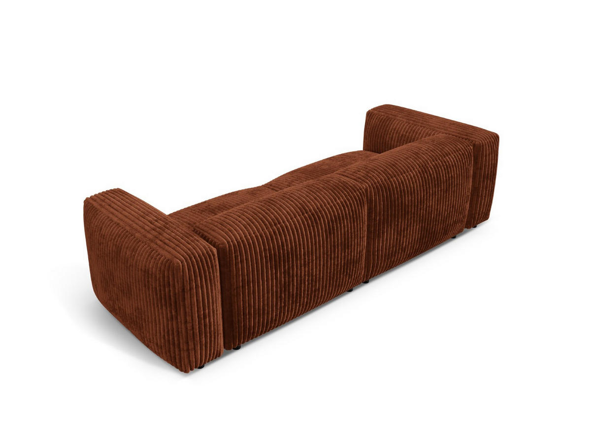 SOFA modular Martina aus Cord ziegelrot 3 Sitzplätze - Orange, Textil (106/75/240cm) - Micadoni