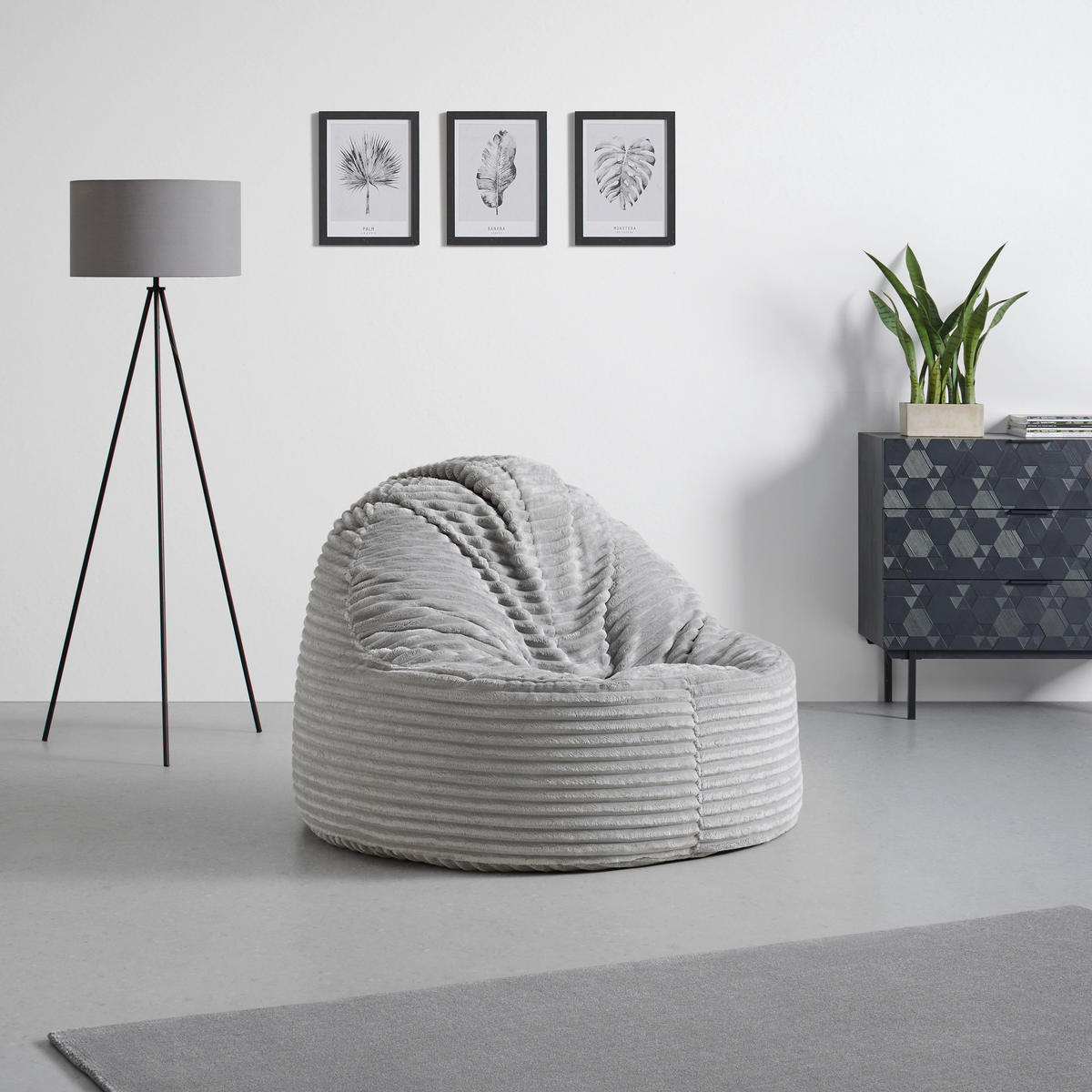 SITZSACK Verreto Hellgrau Cord - Hellgrau, Textil (105/80/105cm) - Mömax