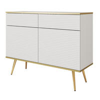 SIDEBOARD Weiß POLO Mit Gerillten Fronten Auf Hohen Beinen - Weiß, Holzwerkstoff (107/85/39cm) - Sepro Meble