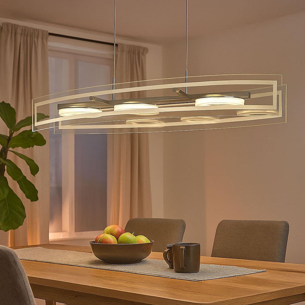 LED HÄNGELEUCHTE CORA Glas Silber - Silberfarben, Glas (23/80/150cm) - Esto