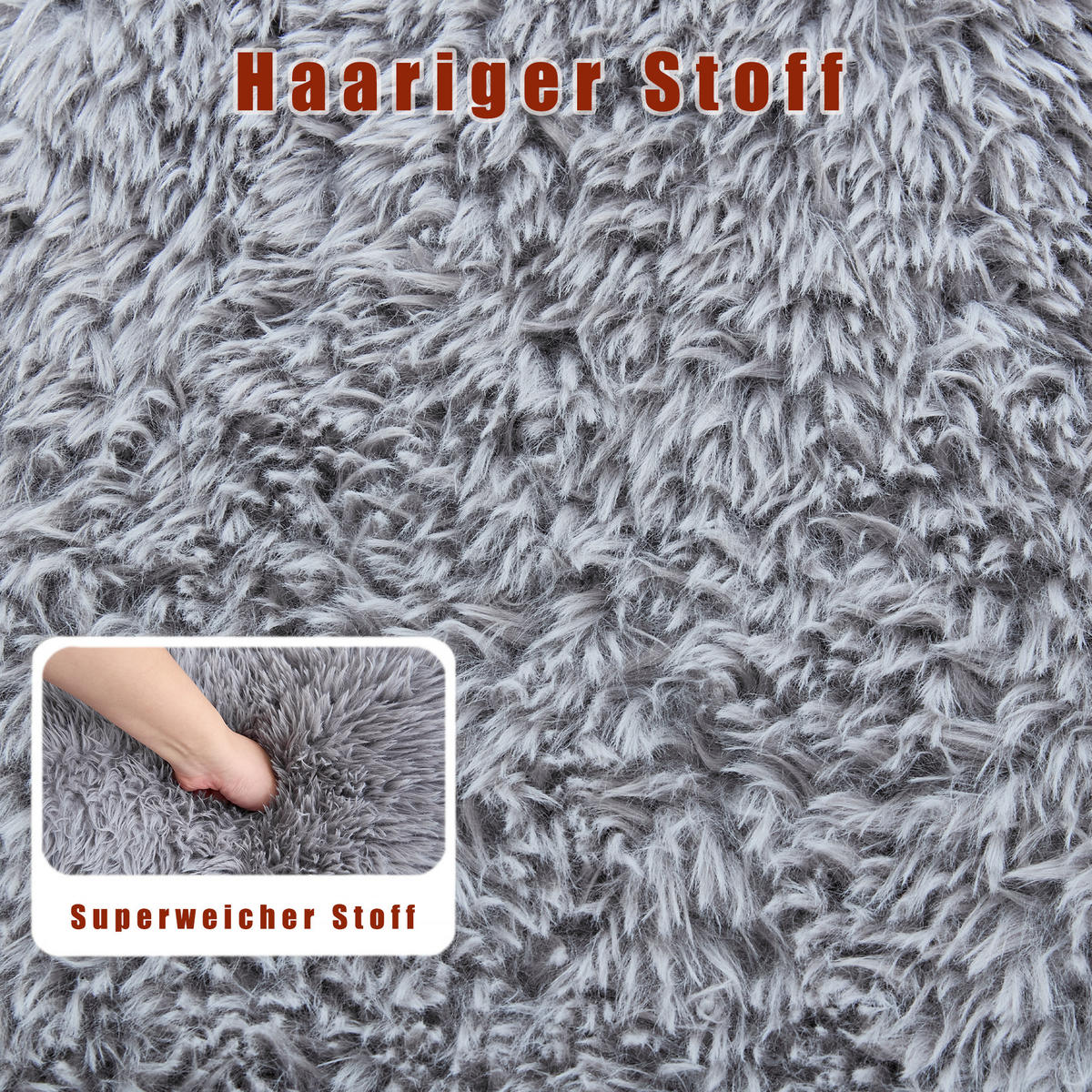 SITZSACK Plüsch Hellgrau mit Verstellfunktion und mit Kissen - Hellgrau, Holzwerkstoff/Textil (89/42/175cm) - WISHDOR