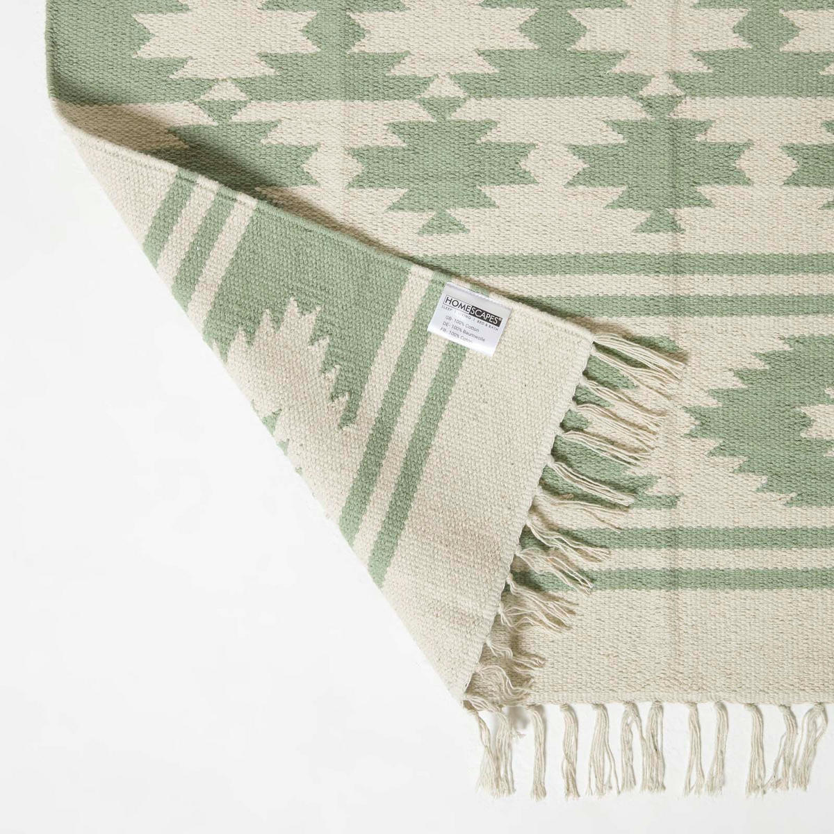 KELIM-TEPPICH Turin handgewebt 90/150 cm - Grün, Textil (90/150cm) - Homescapes