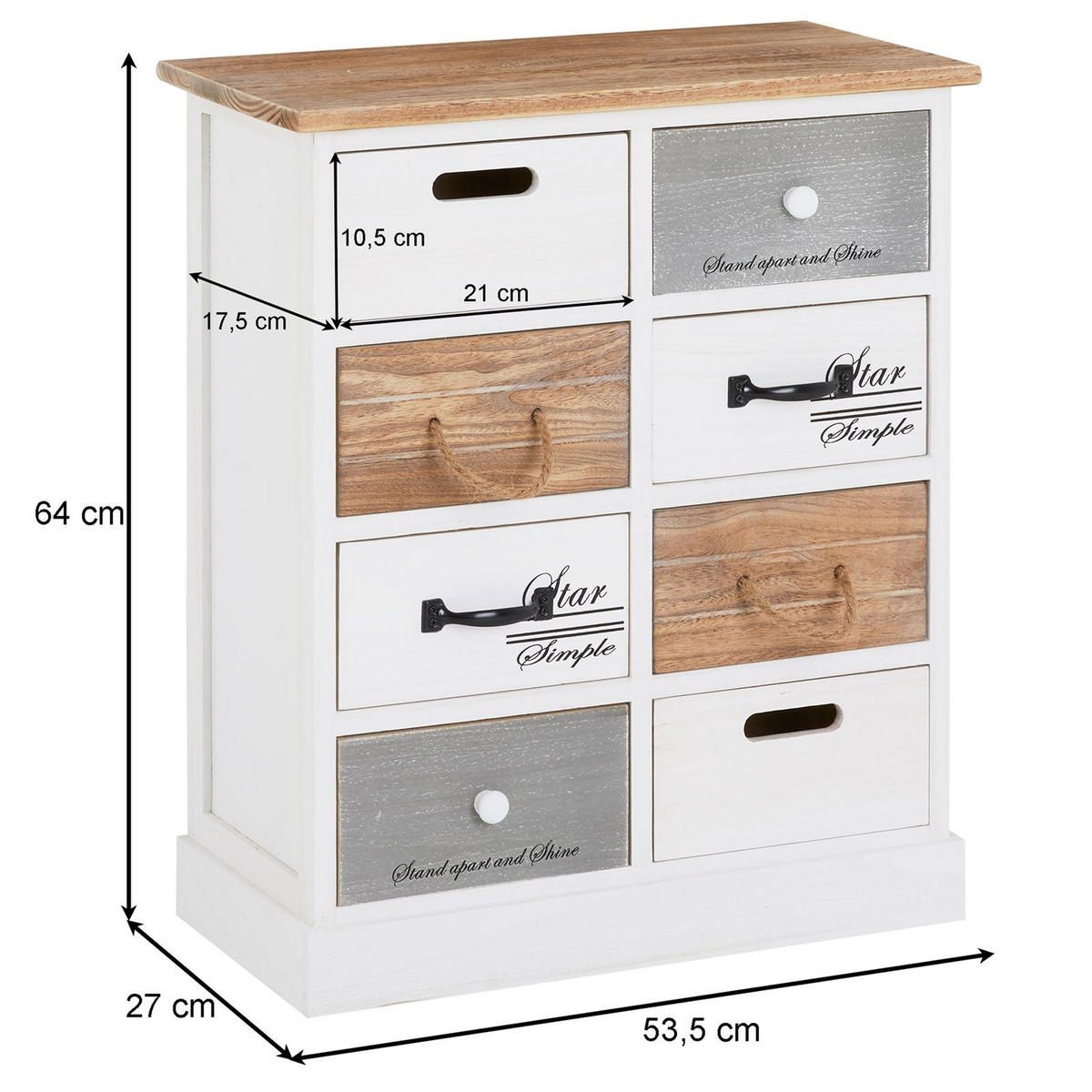 KOMMODE SALVA weiß - Weiß, Holz (53/64/27cm) - CARO-Möbel