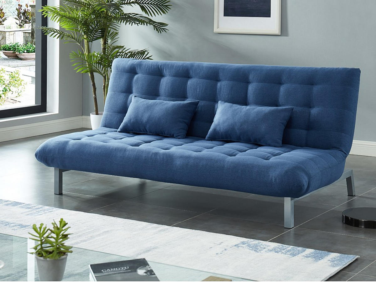 SCHLAFSOFA Klappsofa 3-Sitzer - Stoff - Blau - HORNET - Blau, Textil (190/86/106cm) - Vente-Unique
