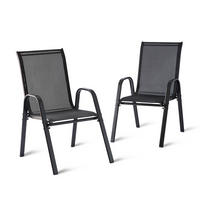 GARTENSTÜHLE-SET - Anthrazit, Kunststoff/Textil (56/90/65cm) - Relaxdays