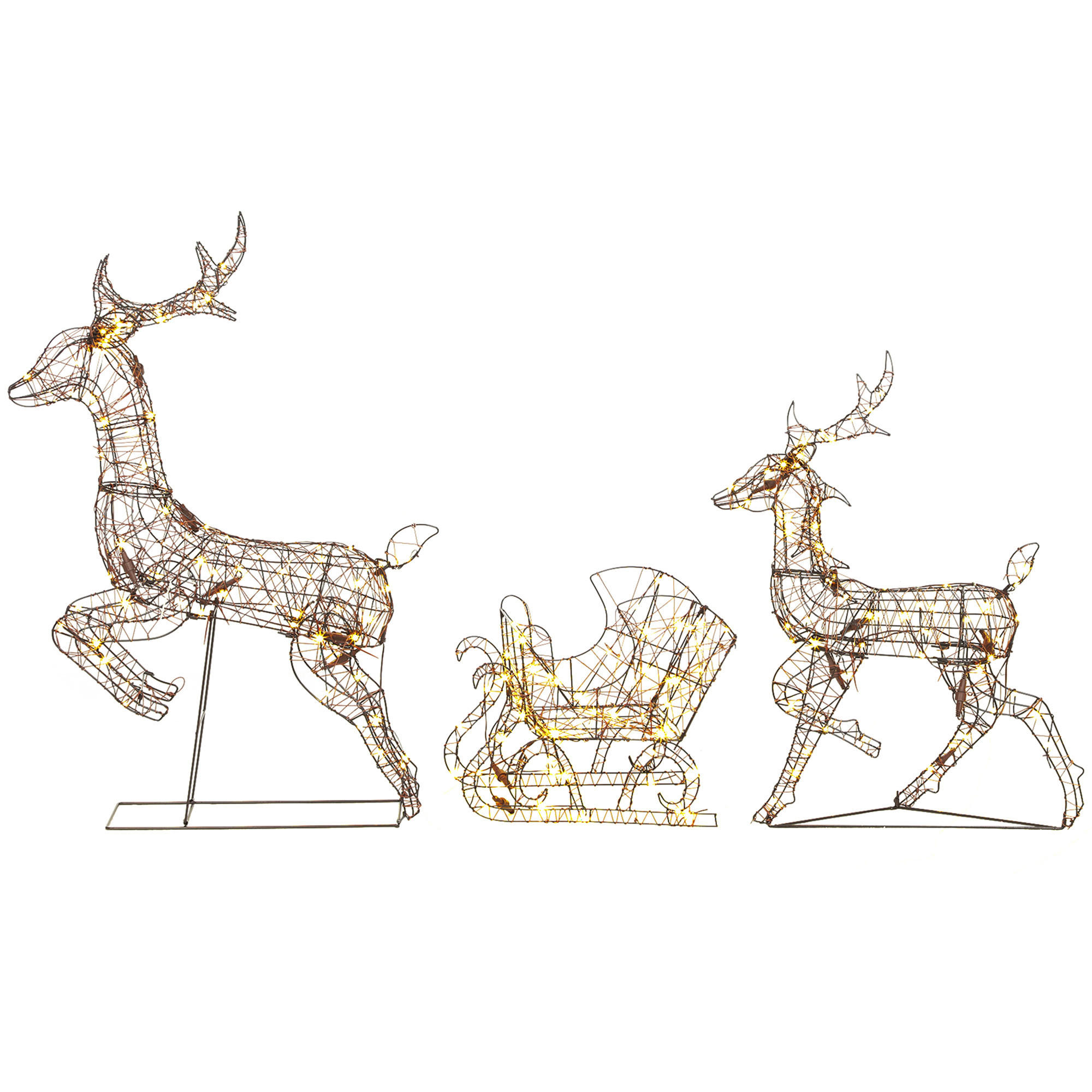 Outsunny Weihnachtsbeleuchtung Braun 22x105x78 cm