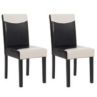 ESSZIMMERSTUHL 2er-Set klassisch und zeitlos 90x43x56cm Sitzhöhe 45cm Kunstleder dunkle Beine Schwarz-Weiß - Weiß, Kunststoff (43/90/56cm) - CHEFGASTRO