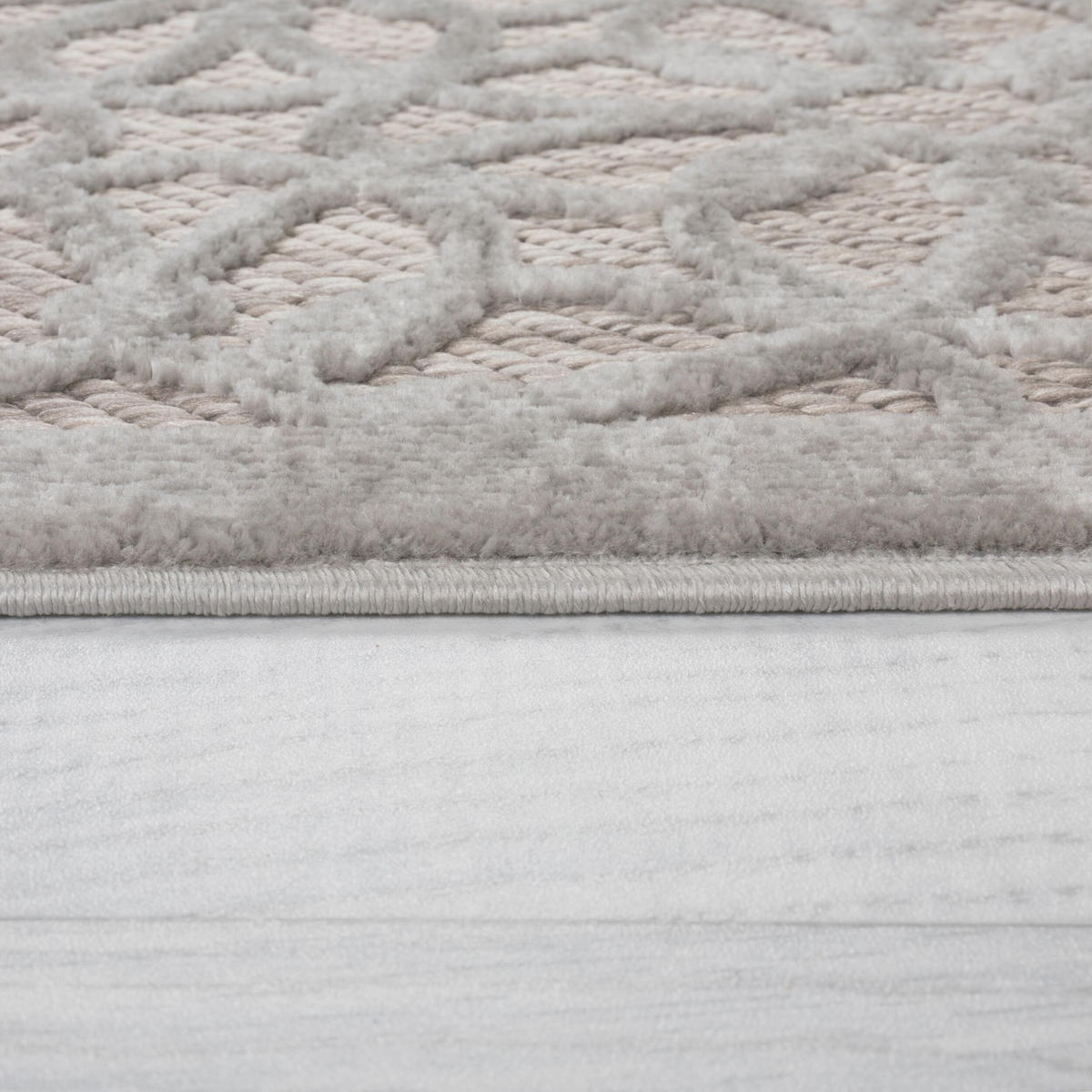 OUTDOOR-TEPPICH Floral-Design, wetterbeständig STOUR HUGH, Silber 160x230 cm - Silberfarben, Textil (160/230cm) - KADIMA DESIGN