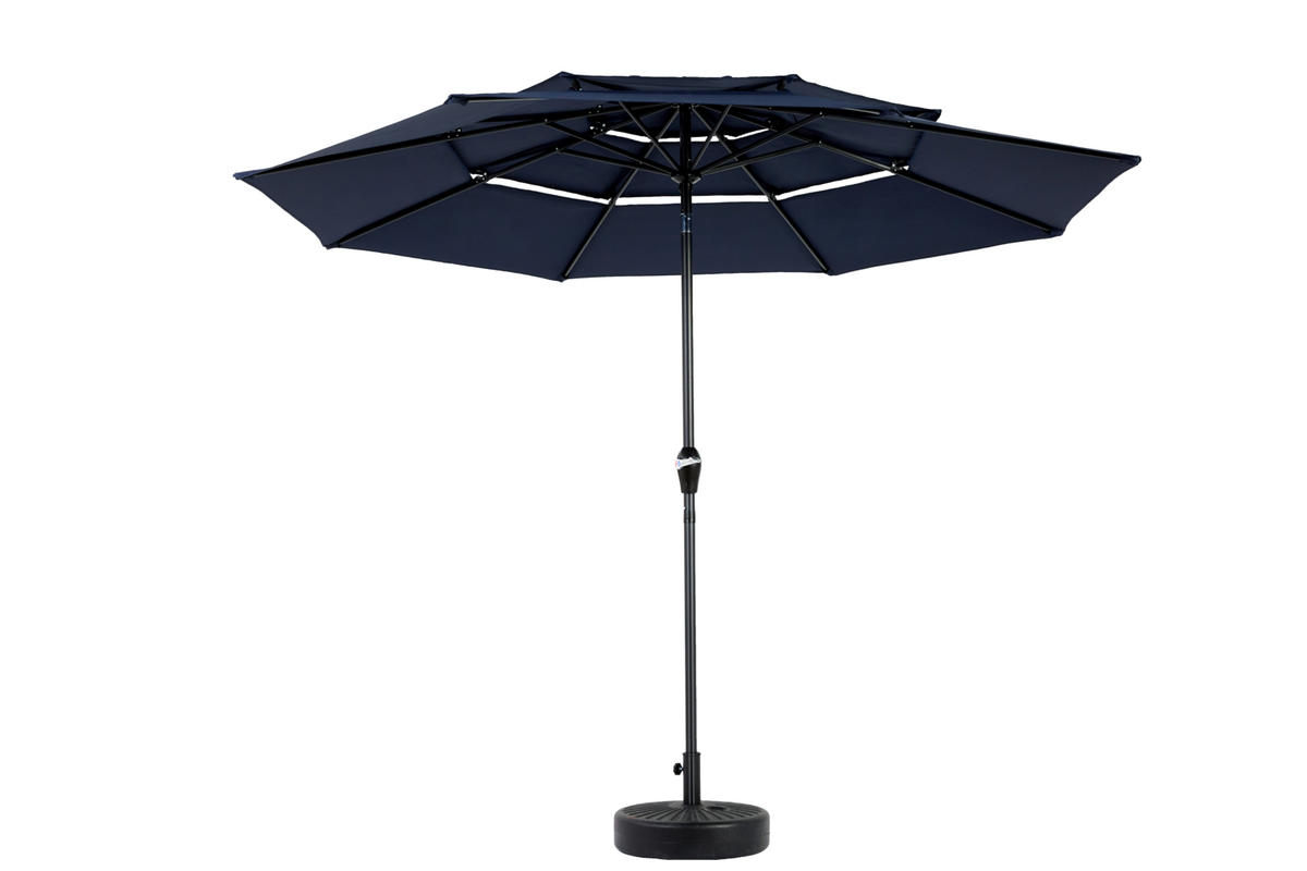 SONNENSCHIRM Doppel Rechteck navyblau - Blau, Metall (294/294cm) - ComfortXL