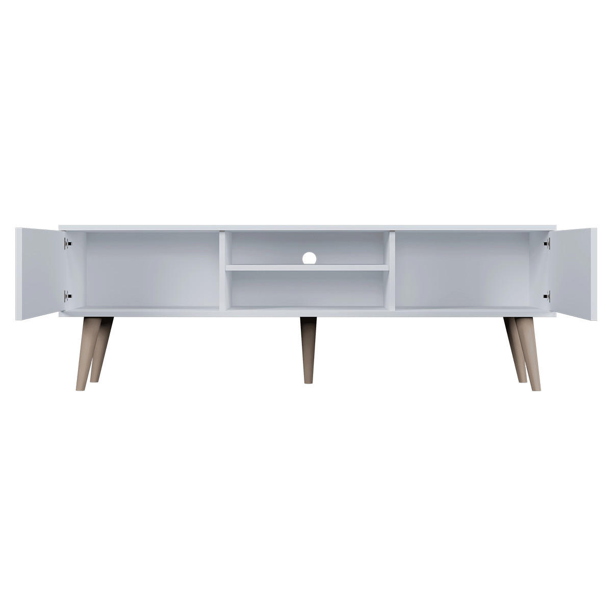 TV-MÖBEL Toronto Weiß - Weiß, Holzwerkstoff (160/55/35cm) - Petits-meubles