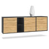 SIDEBOARD Cuba Türen in Eiche Natur - Eichefarben, Holzwerkstoff (182/53/35cm) - Vladon