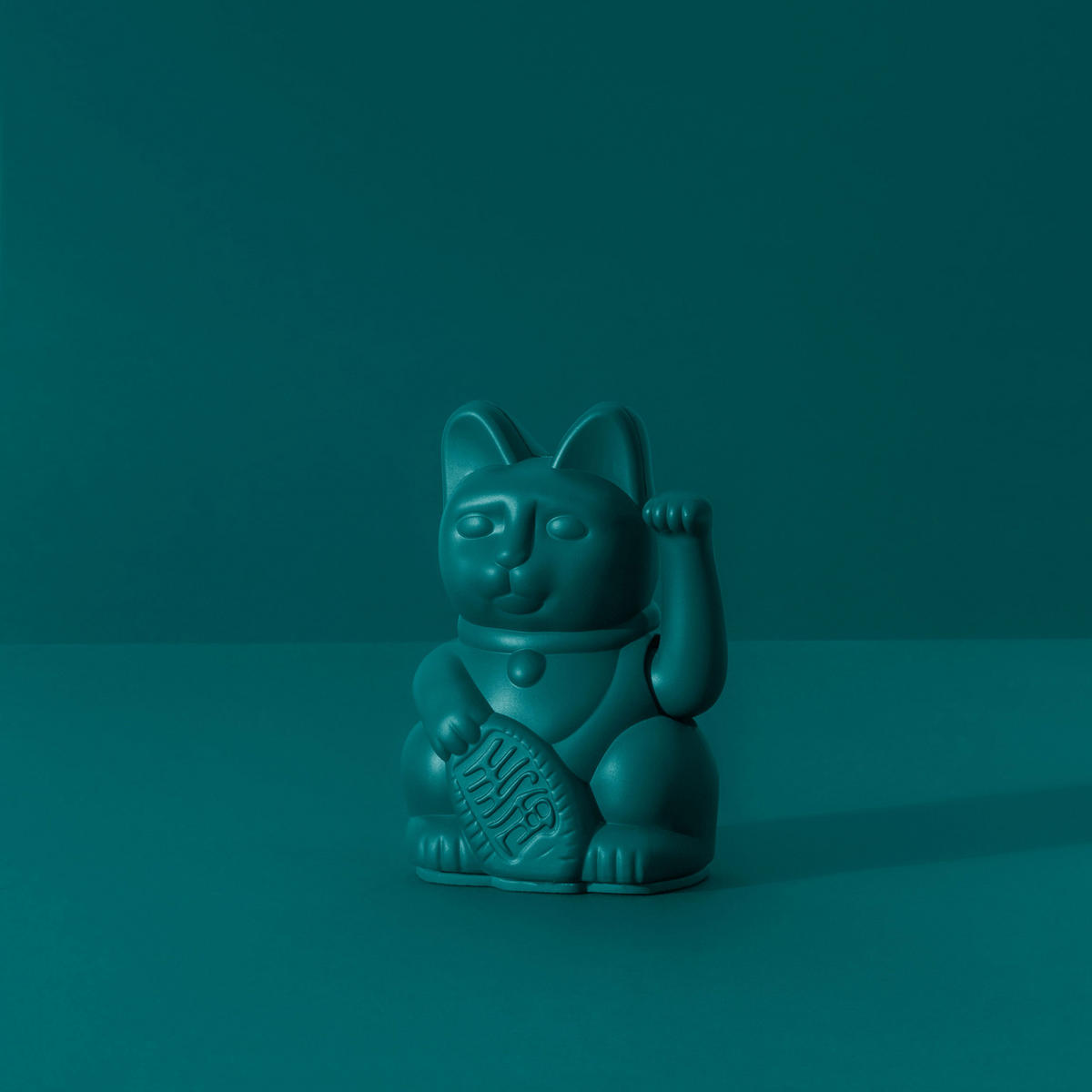 WINKEKATZE Lucky Cat Mini Maneki Neko, Kunststoff, Green, 9.8 cm - Grün, Kunststoff (5.2/9.8/6.7cm) - Donkey Products