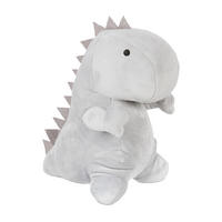 DÖRRSTOPP Grå Dino 23x14x21 cm - Grå, Textil/Naturmaterial (14/21cm) - Relaxdays